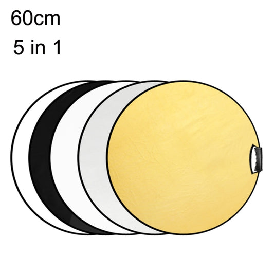 Selens  5 In 1 (Gold / Silver  / White / Black / Soft Light) Folding Reflector Board, Size: 60cm Round -  by Selens | Online Shopping South Africa | PMC Jewellery | Buy Now Pay Later Mobicred