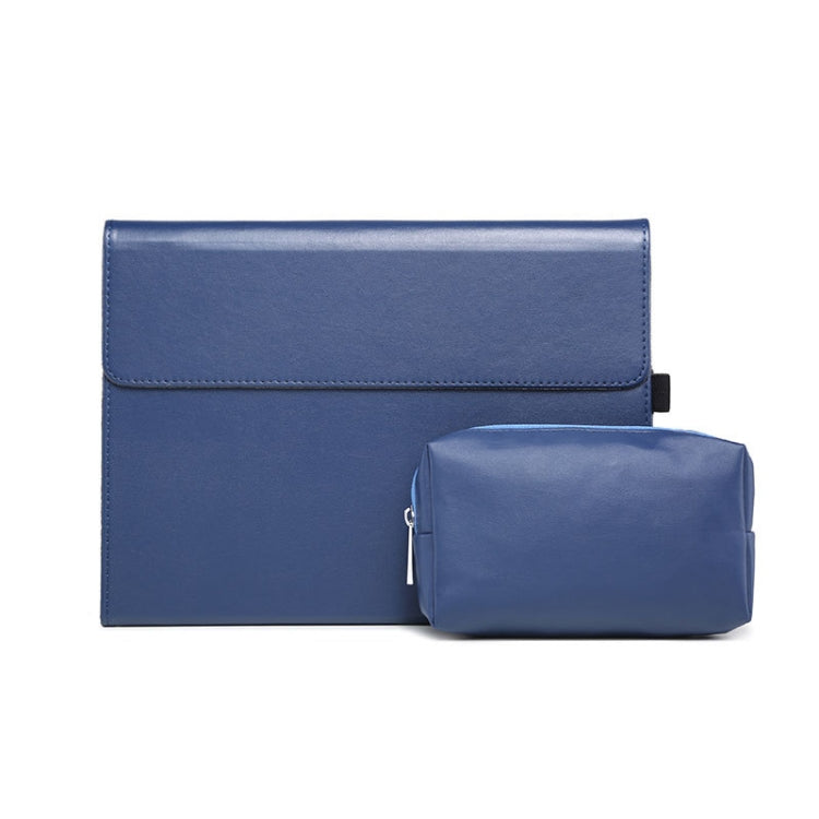 For Microsoft Surface Pro 9 Tablet Protective Case Holder(Microfiber Lambskin Texture Blue Case + Power Supply Bag) - Others by PMC Jewellery | Online Shopping South Africa | PMC Jewellery | Buy Now Pay Later Mobicred