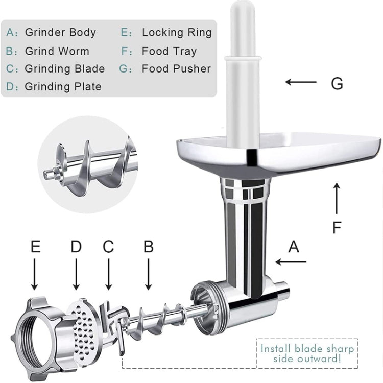 For KitchenAid Porking Enemy Accessories Dough Maker Grinder Meat Universal Set, Color: White - Kitchen Machine Accessories & Parts by PMC TechLife | Online Shopping South Africa | PMC TechLife | Buy Now Pay Later Mobicred