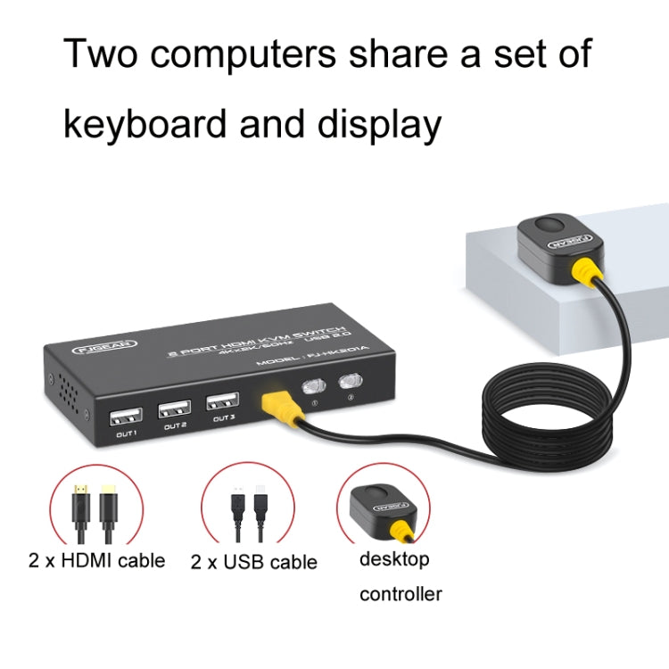 FJGEAR FJ-HK201A 60Hz HD Audio And Video HDMI To KVM Switcher - Switch by FJGEAR | Online Shopping South Africa | PMC Jewellery | Buy Now Pay Later Mobicred