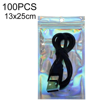 100PCS Laser Self-sealing Packaging Bag Data Line Aluminum Foil Plastic Bag , Size: 13x25cm -  by PMC Jewellery | Online Shopping South Africa | PMC Jewellery