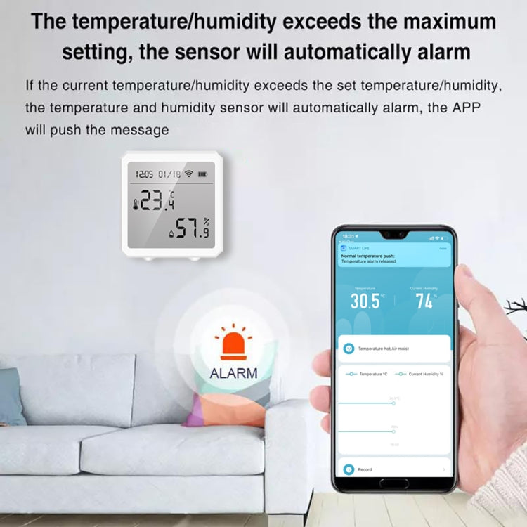 Wifi Temperature And Humidity Meter Sensor Equipment Smart Home Graffiti APP Temperature And Humidity Sensor(Black) - Smart Switch by PMC Jewellery | Online Shopping South Africa | PMC Jewellery | Buy Now Pay Later Mobicred