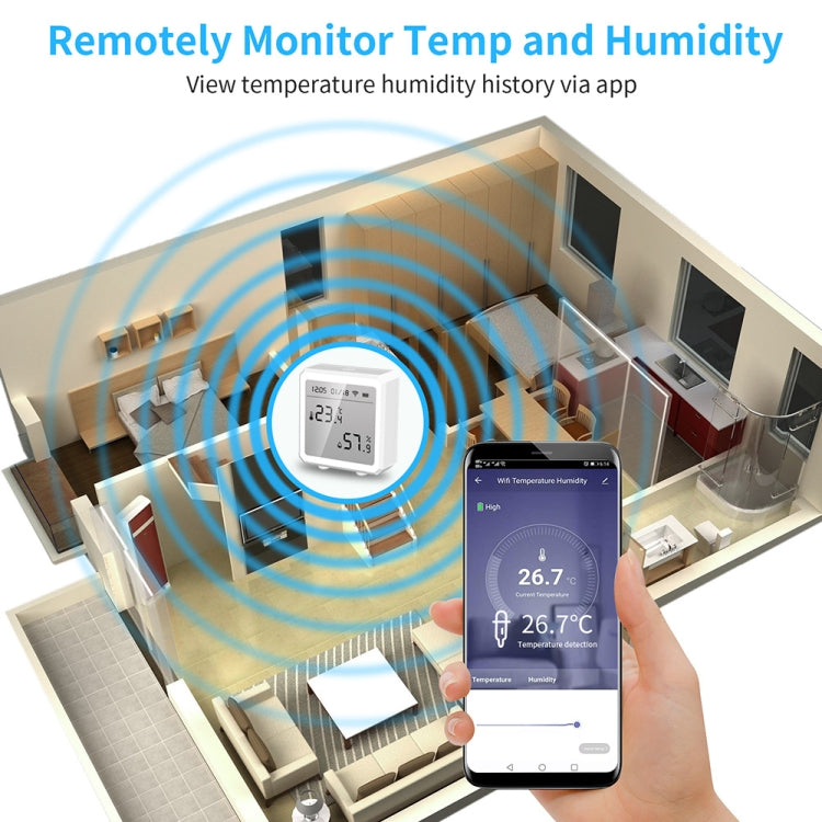 Wifi Temperature And Humidity Meter Sensor Equipment Smart Home Graffiti APP Temperature And Humidity Sensor(Black) - Smart Switch by PMC Jewellery | Online Shopping South Africa | PMC Jewellery | Buy Now Pay Later Mobicred