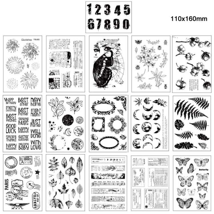 5 PCS Vintage Botanical Arrangement Handbook Clear Silicone Stamp(Butterfly) - Handbook Decorative Stickers by PMC Jewellery | Online Shopping South Africa | PMC Jewellery