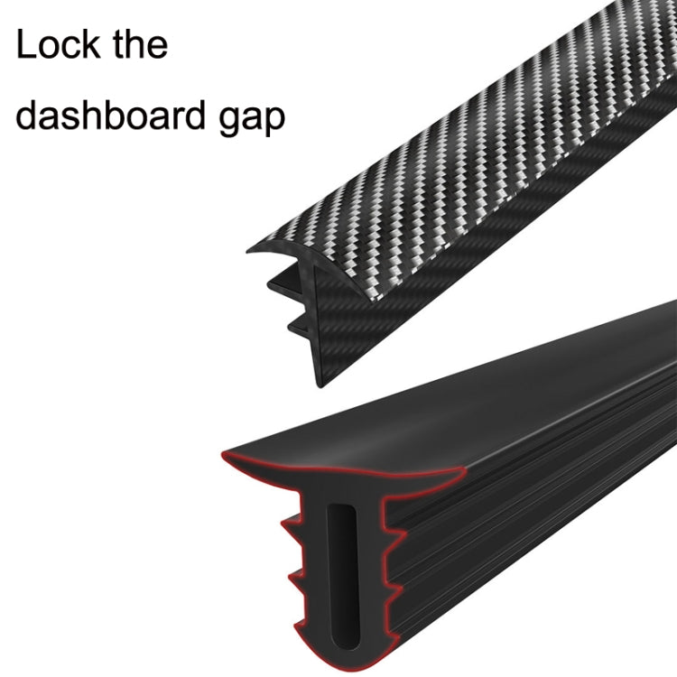 N856 Carbon Fiber Pattern Car Elastomer Seal Rubber Strip Instrument Panel Leakproof Dustproof Soundproof Universal - sealing strips by PMC TechLife | Online Shopping South Africa | PMC TechLife | Buy Now Pay Later Mobicred