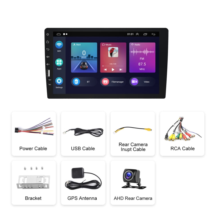 A3236 9 inch Android 11 Single Butt MP5 Player, Style: Wifi 1+16G(Standard+AHD Camera) - Car MP3 & MP4 & MP5 by PMC Jewellery | Online Shopping South Africa | PMC Jewellery | Buy Now Pay Later Mobicred