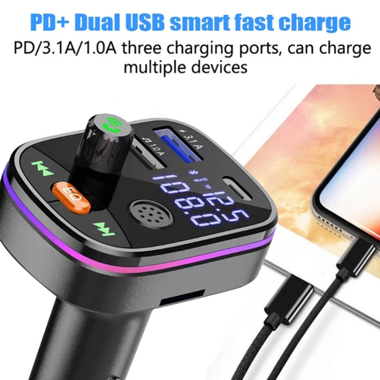 Q10 Car Bluetooth MP3 With TYPE-C Port PD Charging FM Transmitter - Bluetooth Car Kits by PMC Jewellery | Online Shopping South Africa | PMC Jewellery | Buy Now Pay Later Mobicred