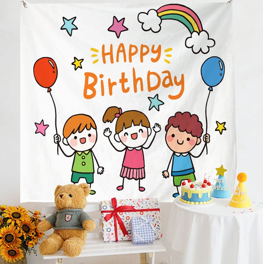 Birthday Layout Hanging Cloth Children Photo Wall Cloth, Size: 150x180cm Velvet(19) - Cartoon by PMC Jewellery | Online Shopping South Africa | PMC Jewellery | Buy Now Pay Later Mobicred