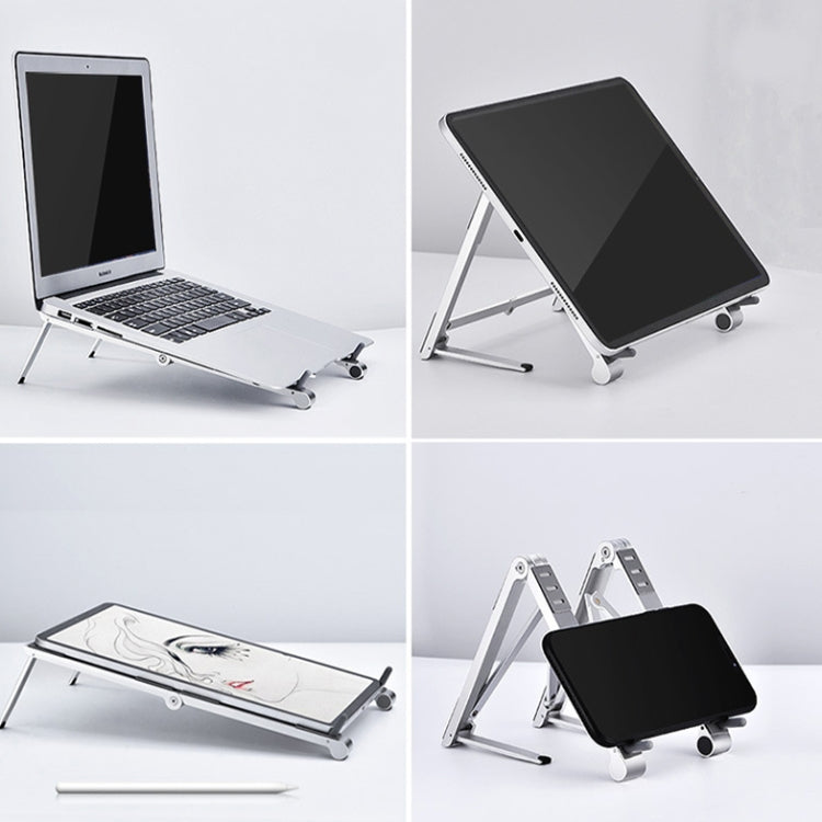 X23 3 In 1 Portable Storage Foldable Aluminum Phone Tablet Stand(Silver) - Laptop Stand by PMC Jewellery | Online Shopping South Africa | PMC Jewellery | Buy Now Pay Later Mobicred