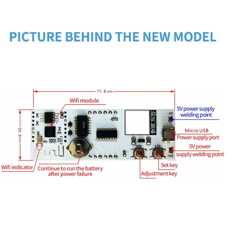 0.8 Inch Electronic Clock Movement Module WIFI Digital Tube Digital Time Display(Green) - Clocks & Car Meters by PMC Jewellery | Online Shopping South Africa | PMC Jewellery | Buy Now Pay Later Mobicred