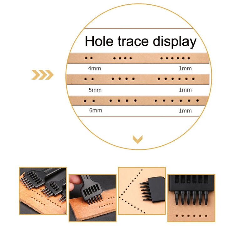 ER061 DIY Hand-sewn Leather Round Punch Tools Alloy Steel Platoons Rushing, Style: 6mm-4 Holes - DIY Apparel Sewing by PMC Jewellery | Online Shopping South Africa | PMC Jewellery