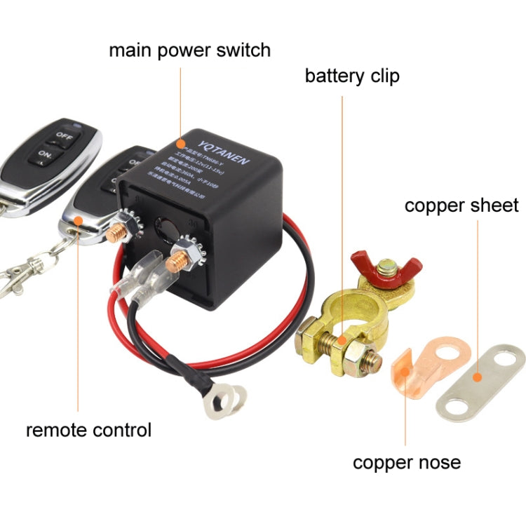 YQTANEN Car Battery Leakage Protection Remote Control Power Off Relay, Voltage: 24V 120A - Relays by PMC Jewellery | Online Shopping South Africa | PMC Jewellery | Buy Now Pay Later Mobicred