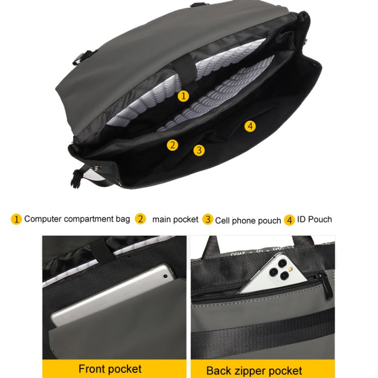 LUCKYBAT Laptop Bag Airbag Anti-drop Crossbody Handbag, Size: S 13.3-16 Inch(Pure Black) - 15 inch by PMC Jewellery | Online Shopping South Africa | PMC Jewellery | Buy Now Pay Later Mobicred