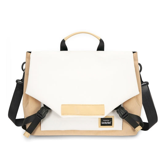 LUCKYBAT Laptop Bag Airbag Anti-drop Crossbody Handbag, Size: L 16 Inch(Khaki White) - 15.6 - 17 inch by PMC Jewellery | Online Shopping South Africa | PMC Jewellery | Buy Now Pay Later Mobicred