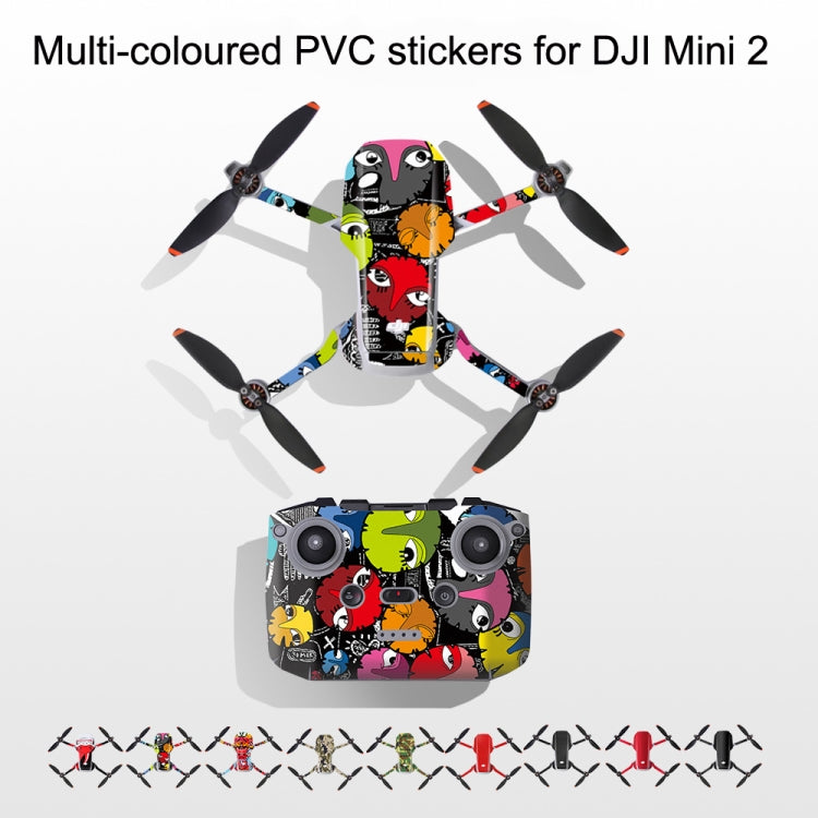 Sunnylife MM2-TZ452 For DJI Mini 2 Waterproof PVC Drone Body + Arm + Remote Control Decorative Protective Stickers Set(Drawing Red) - Stickers by Sunnylife | Online Shopping South Africa | PMC Jewellery | Buy Now Pay Later Mobicred