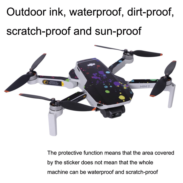 Sunnylife MM2-TZ452 For DJI Mini 2 Waterproof PVC Drone Body + Arm + Remote Control Decorative Protective Stickers Set(Drawing Red) - Stickers by Sunnylife | Online Shopping South Africa | PMC Jewellery | Buy Now Pay Later Mobicred