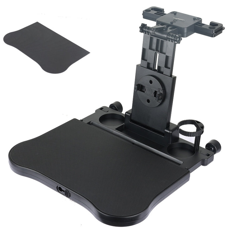 Car Seat Back Multifunctional Adjustable Travel Cup Table Computer Holder(A08 Black+Non-slip Pad) - Stowing Tidying by PMC Jewellery | Online Shopping South Africa | PMC Jewellery | Buy Now Pay Later Mobicred