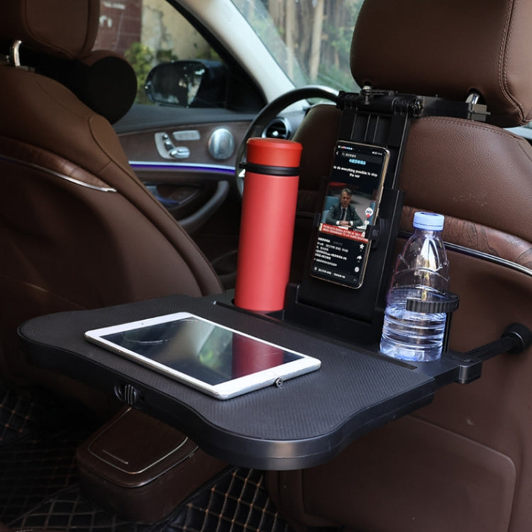 Car Seat Back Multifunctional Adjustable Travel Cup Table Computer Holder(A08 Black+Non-slip Pad) - Stowing Tidying by PMC Jewellery | Online Shopping South Africa | PMC Jewellery | Buy Now Pay Later Mobicred