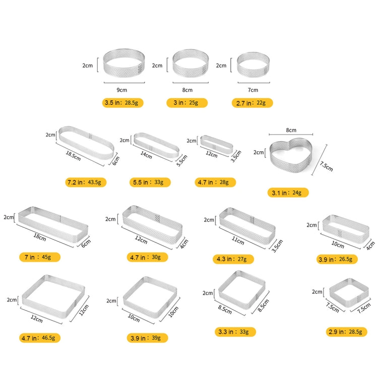 BN1006 Stainless Steel Mousse Circle Thickened Perforated Cake Mold DIY Baking Tools, Specification: Round 3.5 inches - free shipping - PMC TechLife - Order now!