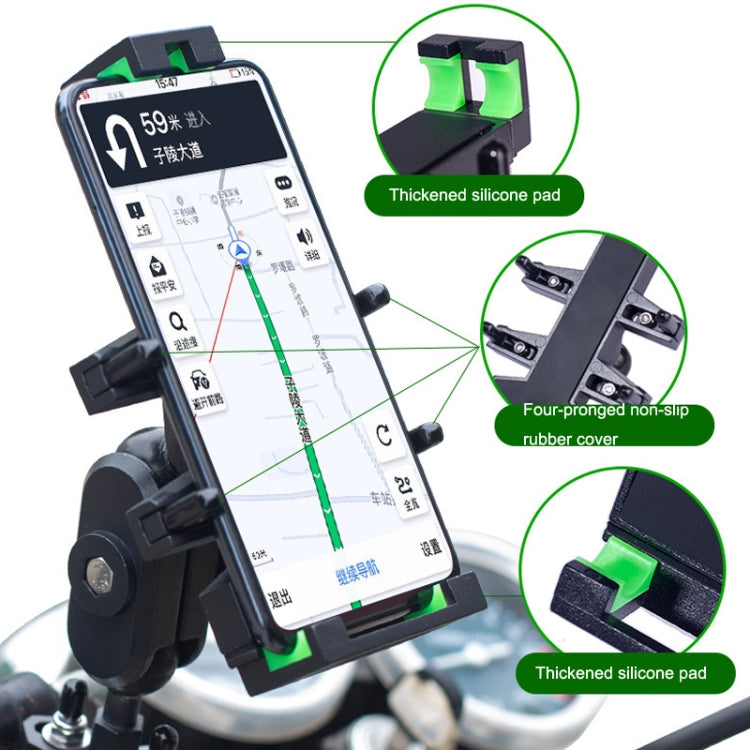 A02 Motorcycle Mobile Phone Navigation Bracket Car Riding Anti-shock Aluminum Alloy Rack(Rearview Mirror Model) - Holder by PMC Jewellery | Online Shopping South Africa | PMC Jewellery | Buy Now Pay Later Mobicred