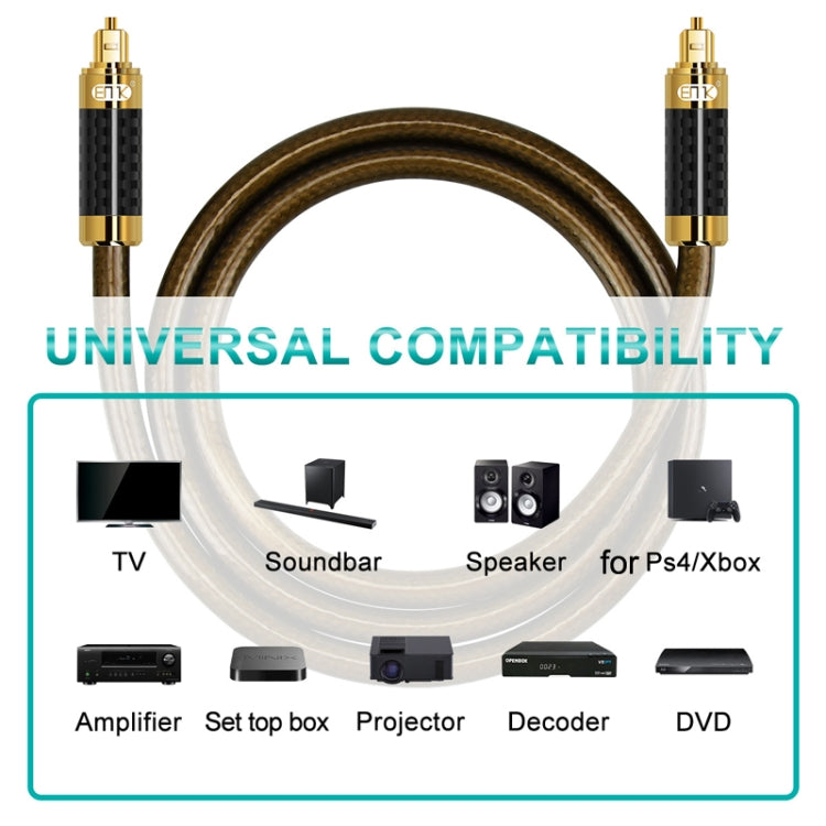 EMK GM/A8.0 Digital Optical Fiber Audio Cable Amplifier Audio Gold Plated Fever Line, Length: 1.5m(Transparent Coffee) - Audio Optical Cables by EMK | Online Shopping South Africa | PMC Jewellery | Buy Now Pay Later Mobicred