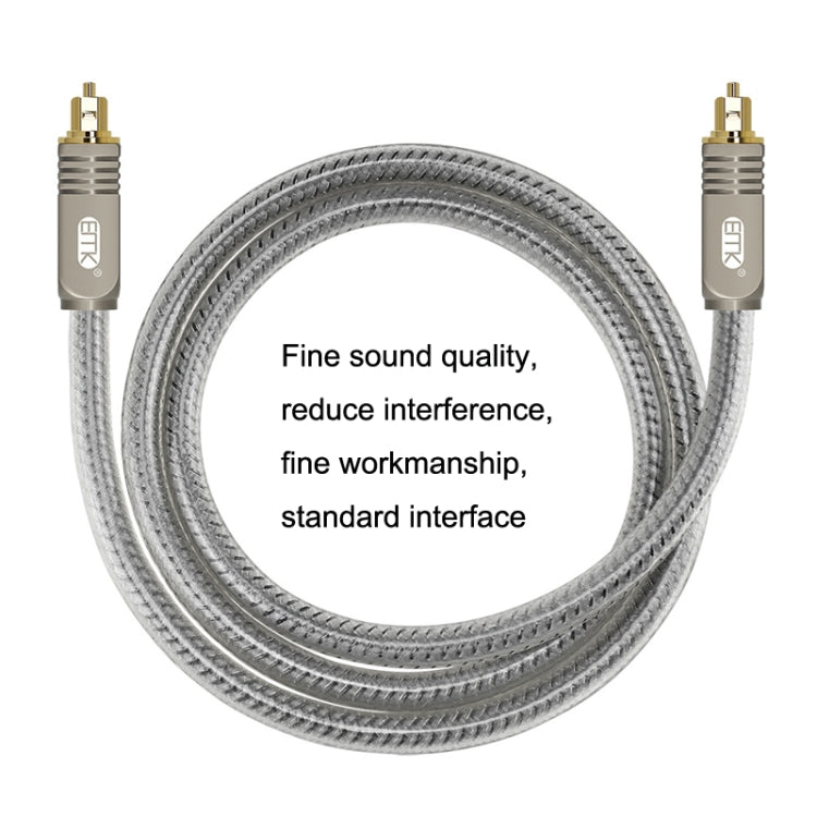 EMK YL/B Audio Digital Optical Fiber Cable Square To Square Audio Connection Cable, Length: 15m(Transparent Gray) - Audio Optical Cables by EMK | Online Shopping South Africa | PMC Jewellery | Buy Now Pay Later Mobicred