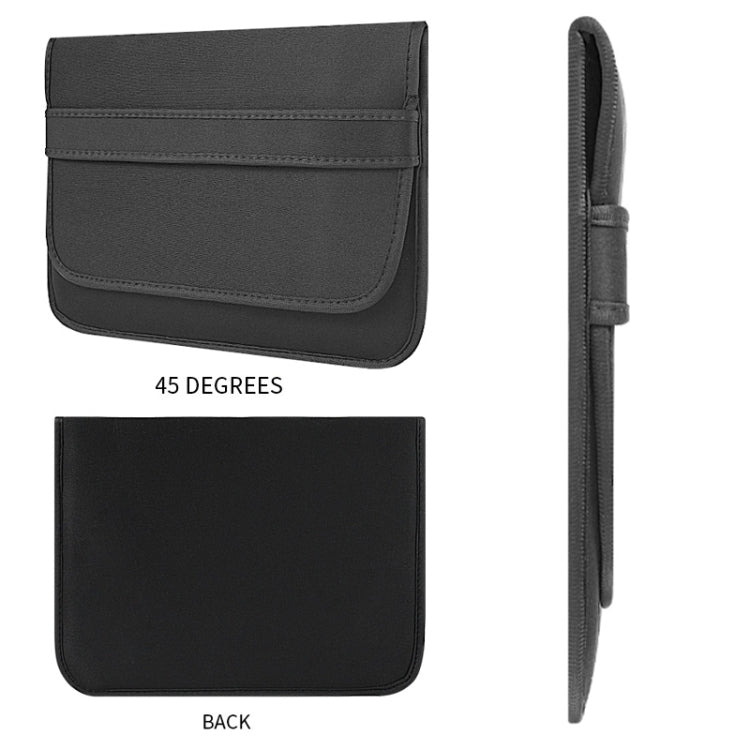 17 Inch Neoprene Laptop Lining Bag Horizontal Section Flap Clutch Bag(Black) - free shipping - PMC TechLife - Order now!