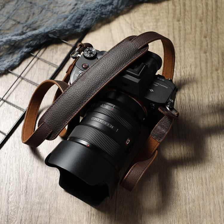 Outdoor Photography Cowhide Leather Camera Shoulder Hanging Neck Winding Strap, Spec: Split Leather (Coffee) - Camera Strap by PMC TechLife | Online Shopping South Africa | PMC TechLife | Buy Now Pay Later Mobicred