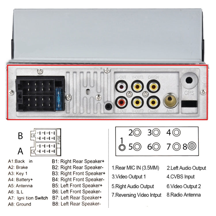 A3061 7 Inches MP5 Bluetooth Player Universal Wired CarPlay Reversing Image Integrated, Style: Standard+12 Lights Camera - Car MP3 & MP4 & MP5 by PMC TechLife | Online Shopping South Africa | PMC TechLife | Buy Now Pay Later Mobicred