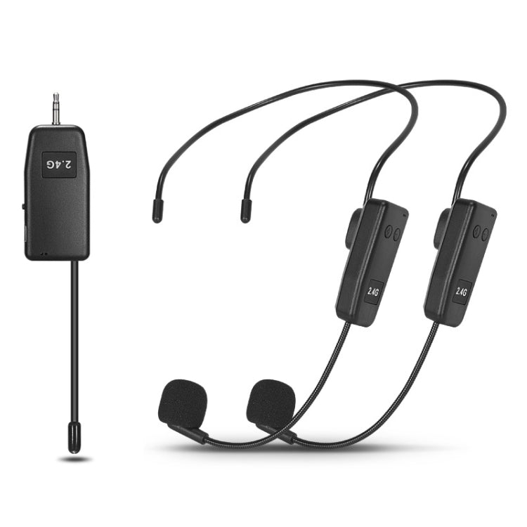 One For Two UHF Wireless Headset Microphone Lavalier Headset Amplifier - Microphone by PMC Jewellery | Online Shopping South Africa | PMC Jewellery