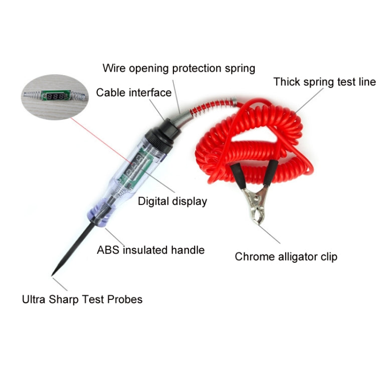 3-70V Automotive Circuit Testing Electric Pen Repair Tool, Model: B Spring Cable - Electronic Test by PMC Jewellery | Online Shopping South Africa | PMC Jewellery | Buy Now Pay Later Mobicred