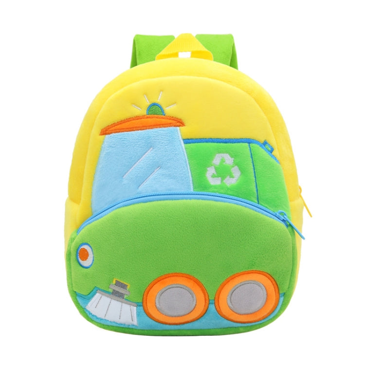 3D Cartoon Trucks Cars Plush Kids Backpack Children School Bags(Sanitation Vehicle) - Kids Bags by PMC Jewellery | Online Shopping South Africa | PMC Jewellery