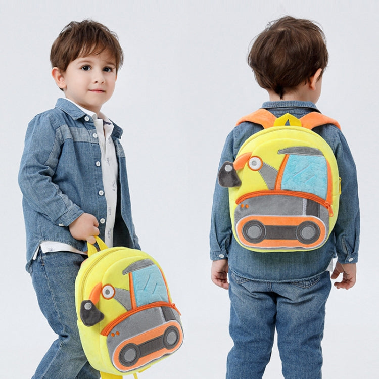 3D Cartoon Trucks Cars Plush Kids Backpack Children School Bags(Sanitation Vehicle) - Kids Bags by PMC Jewellery | Online Shopping South Africa | PMC Jewellery