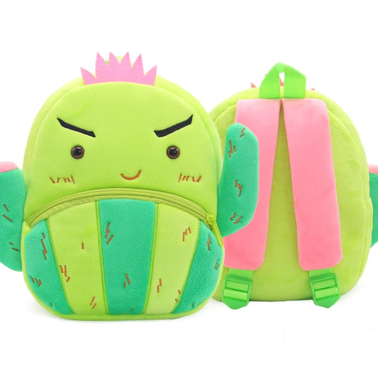 Vegetable Fruit Series Cartoon Plush Kids Backpack Children School Bags(Cactus) - Kids Bags by PMC Jewellery | Online Shopping South Africa | PMC Jewellery