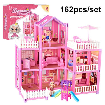 DSJ55 162pcs/set Children Passing Domestic Toy Doll House Princess Castle Set Simulation Disguise House - Pretend Play Toys by PMC Jewellery | Online Shopping South Africa | PMC Jewellery