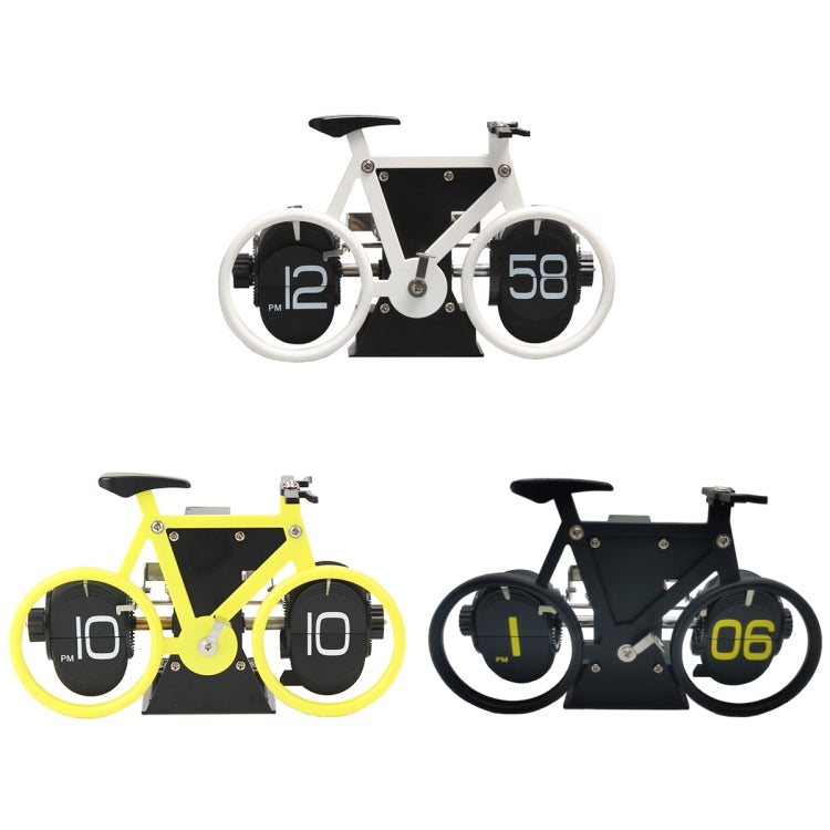 HY-F087 Retro Bicycle Shape Automatic Flip Home Decorative Turning Clock(Yellow) - Novelty Clock by PMC Jewellery | Online Shopping South Africa | PMC Jewellery | Buy Now Pay Later Mobicred