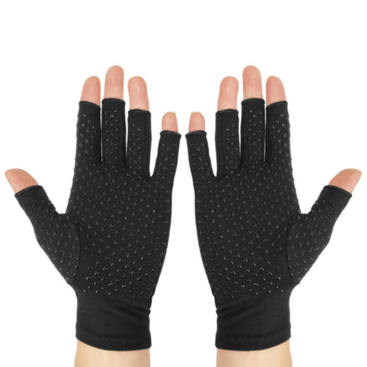 Arthritis Rehabilitation Silicone Non-slip Cycling Half Finger Gloves, Size: M(Black) - Cycling Gloves by PMC Jewellery | Online Shopping South Africa | PMC Jewellery | Buy Now Pay Later Mobicred