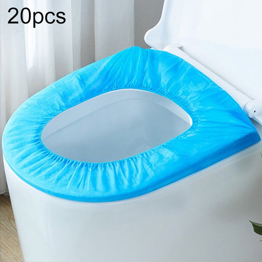 20pcs Paste Portable Waterproof Non-woven Disposable Toilet Seat Cover(Blue) - Bath Mats by PMC Jewellery | Online Shopping South Africa | PMC Jewellery