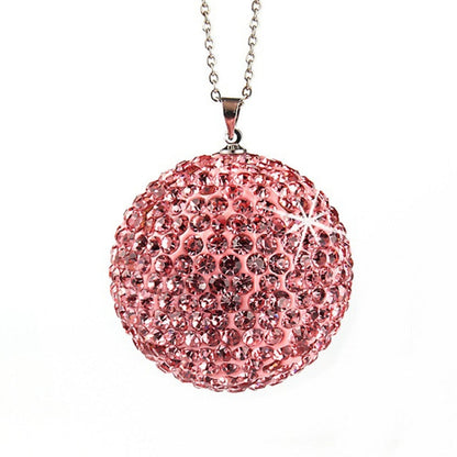 Car Diamond Crystal Ball Rearview Mirror Decoration Pendant(Pink) - Ornaments by PMC Jewellery | Online Shopping South Africa | PMC Jewellery | Buy Now Pay Later Mobicred