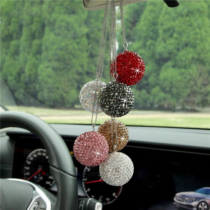 Car Diamond Crystal Ball Rearview Mirror Decoration Pendant(Violet) - Ornaments by PMC Jewellery | Online Shopping South Africa | PMC Jewellery | Buy Now Pay Later Mobicred