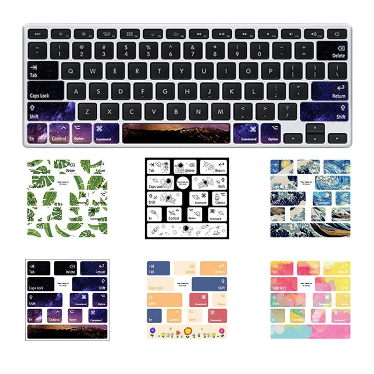 for Macbook Air 13.3 inch 5pcs Laptop Keyboard PVC Sticker(Wave) - Keyboard Protector by PMC Jewellery | Online Shopping South Africa | PMC Jewellery | Buy Now Pay Later Mobicred