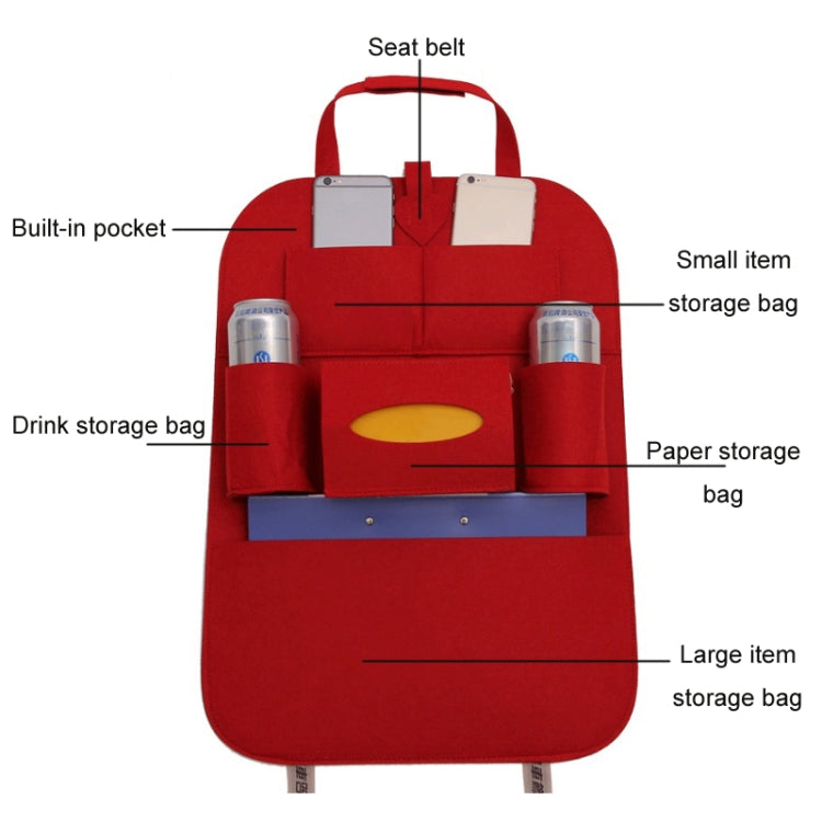 Car Multifunctional Seat Back Storage Hanging Bag, Size: 40x56cm(Red) - Stowing Tidying by PMC Jewellery | Online Shopping South Africa | PMC Jewellery | Buy Now Pay Later Mobicred