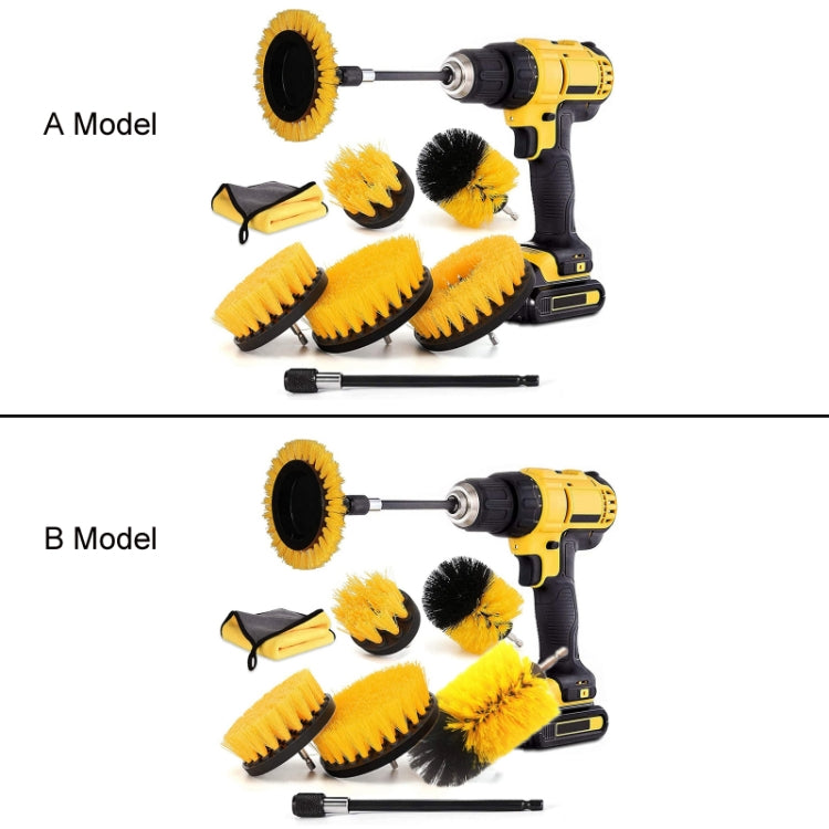 8 In 1 Electric Drill Crevice Cleaning Brush Car Wash Tool Set, Size: A Model(Yellow) - Car washing supplies by PMC Jewellery | Online Shopping South Africa | PMC Jewellery | Buy Now Pay Later Mobicred