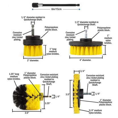 8 In 1 Electric Drill Crevice Cleaning Brush Car Wash Tool Set, Size: A Model(Yellow) - Car washing supplies by PMC Jewellery | Online Shopping South Africa | PMC Jewellery | Buy Now Pay Later Mobicred