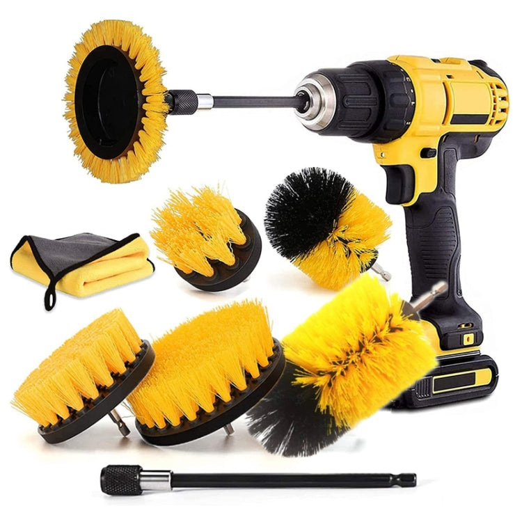 8 In 1 Electric Drill Crevice Cleaning Brush Car Wash Tool Set, Size: B Model(Yellow) - Car washing supplies by PMC Jewellery | Online Shopping South Africa | PMC Jewellery | Buy Now Pay Later Mobicred