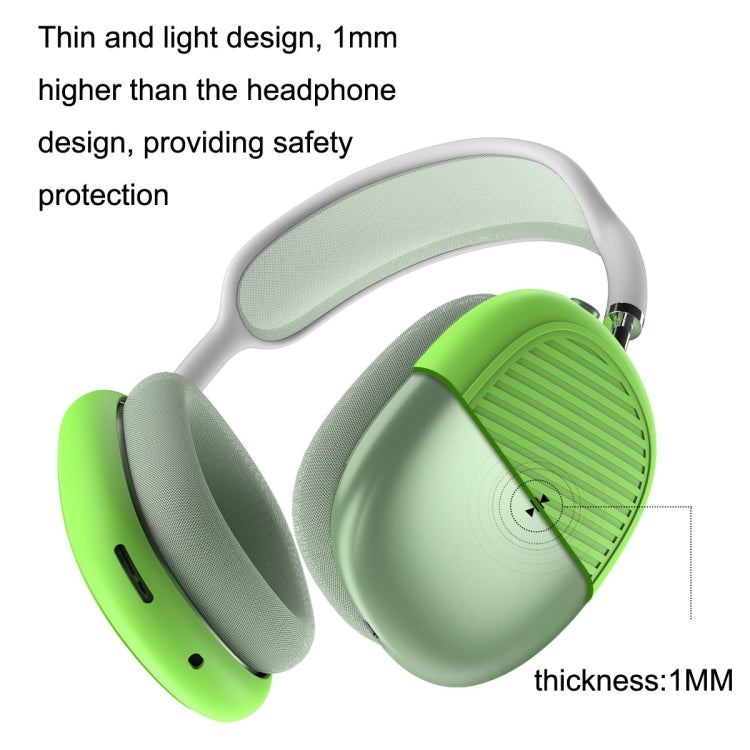 T2 For Apple AirPods Max 1pair Bluetooth Headset Anti-Fall Silicone Protective Case(Luminous Green) - For AirPods Max by PMC Jewellery | Online Shopping South Africa | PMC Jewellery