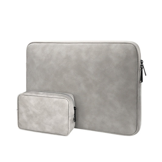 ND12 Lambskin Laptop Lightweight Waterproof Sleeve Bag, Size: 14.1-15.4 inches(Gray with Bag) - 14.1 inch by PMC Jewellery | Online Shopping South Africa | PMC Jewellery | Buy Now Pay Later Mobicred