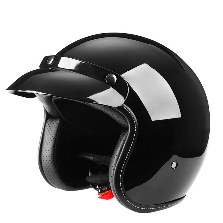 BYB 701 All Seasons Retro Motorcycle Helmet, Size: M(Bright Black) - free shipping - PMC TechLife - Order now!