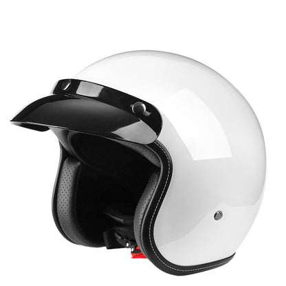 BYB 701 All Seasons Retro Motorcycle Helmet, Size: L(Bright White) - Helmets by BYB | Online Shopping South Africa | PMC Jewellery | Buy Now Pay Later Mobicred