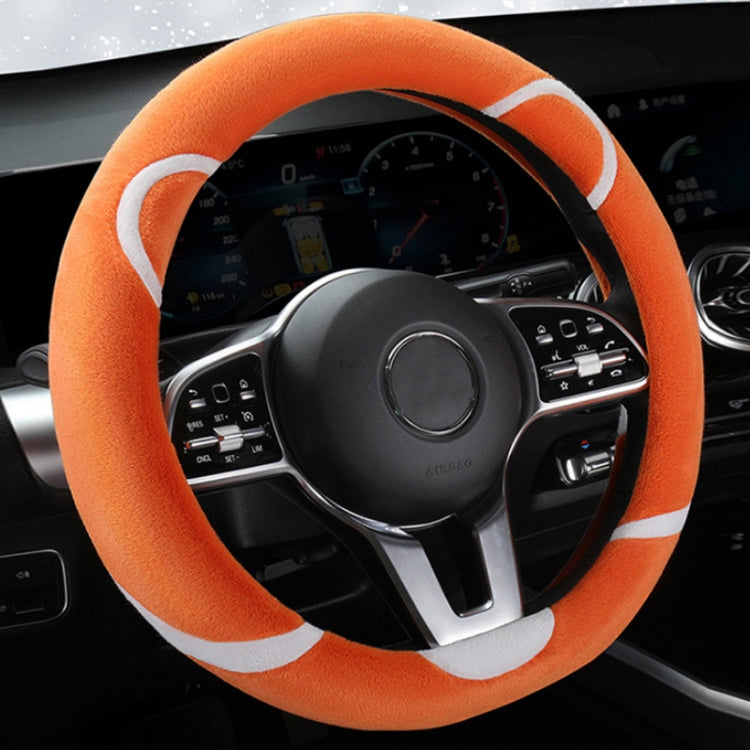 Car Steering Wheel Cartoon Short Fluff Handle Cover, Size: 38cm(Orange D Shape) - Seat Belts & Padding by PMC Jewellery | Online Shopping South Africa | PMC Jewellery | Buy Now Pay Later Mobicred